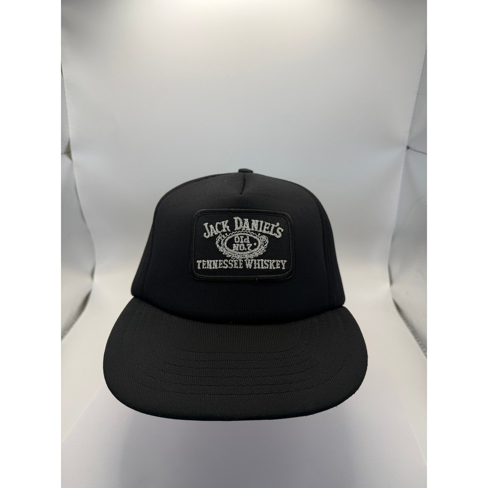 Vintage Jack Daniel's Old No. 7 Trucker Hat Snapback Black Tennessee Whiskey Cap